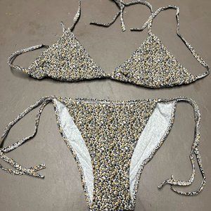 NWOT One Size Yellow Floral Print Bikini